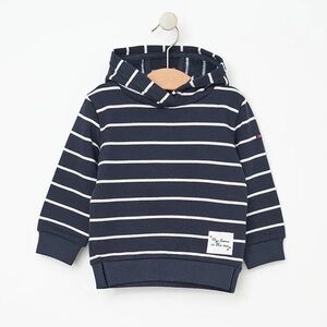 Batela Baby Navy & White Striped Sweatshirt Hoodie